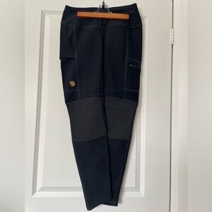 Fjallraven women’s hiking pants, black.